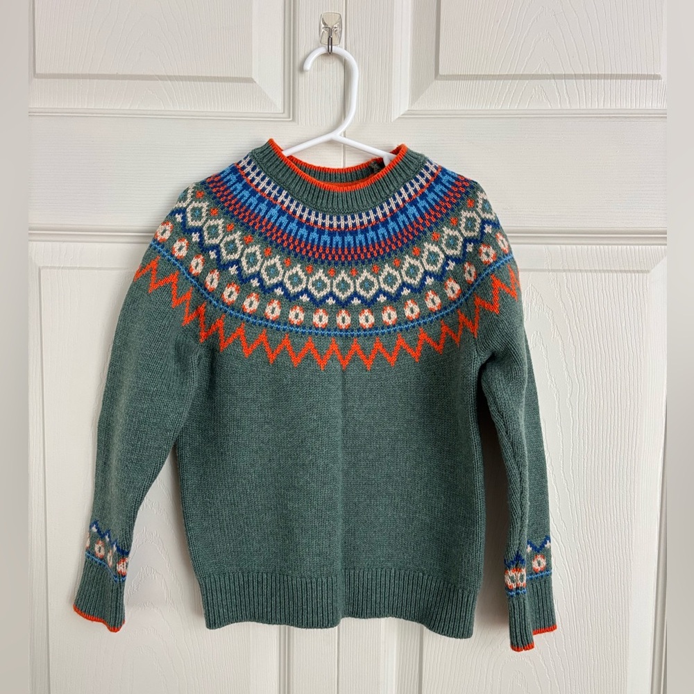 Mini Boden Fair Isle Knit Sweater Sz 5-6